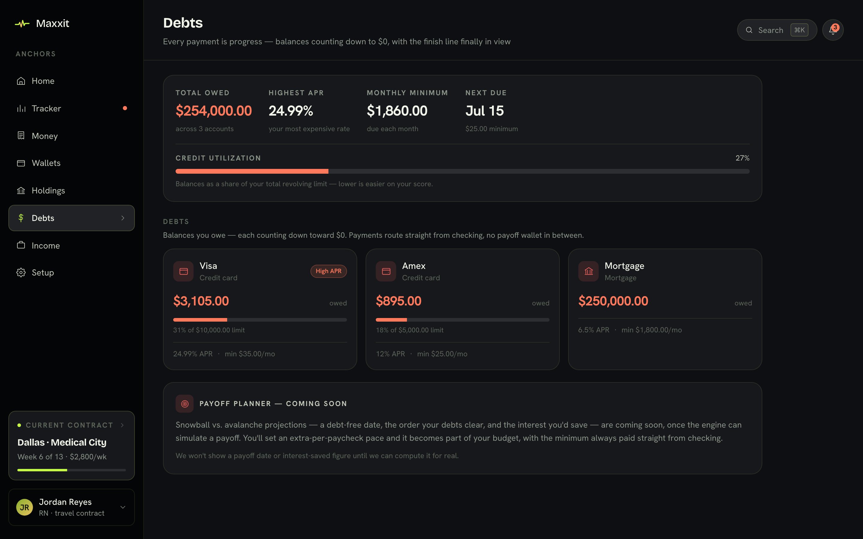 Maxxit debt payoff plans